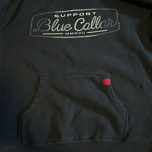 Support blue collar hoodie